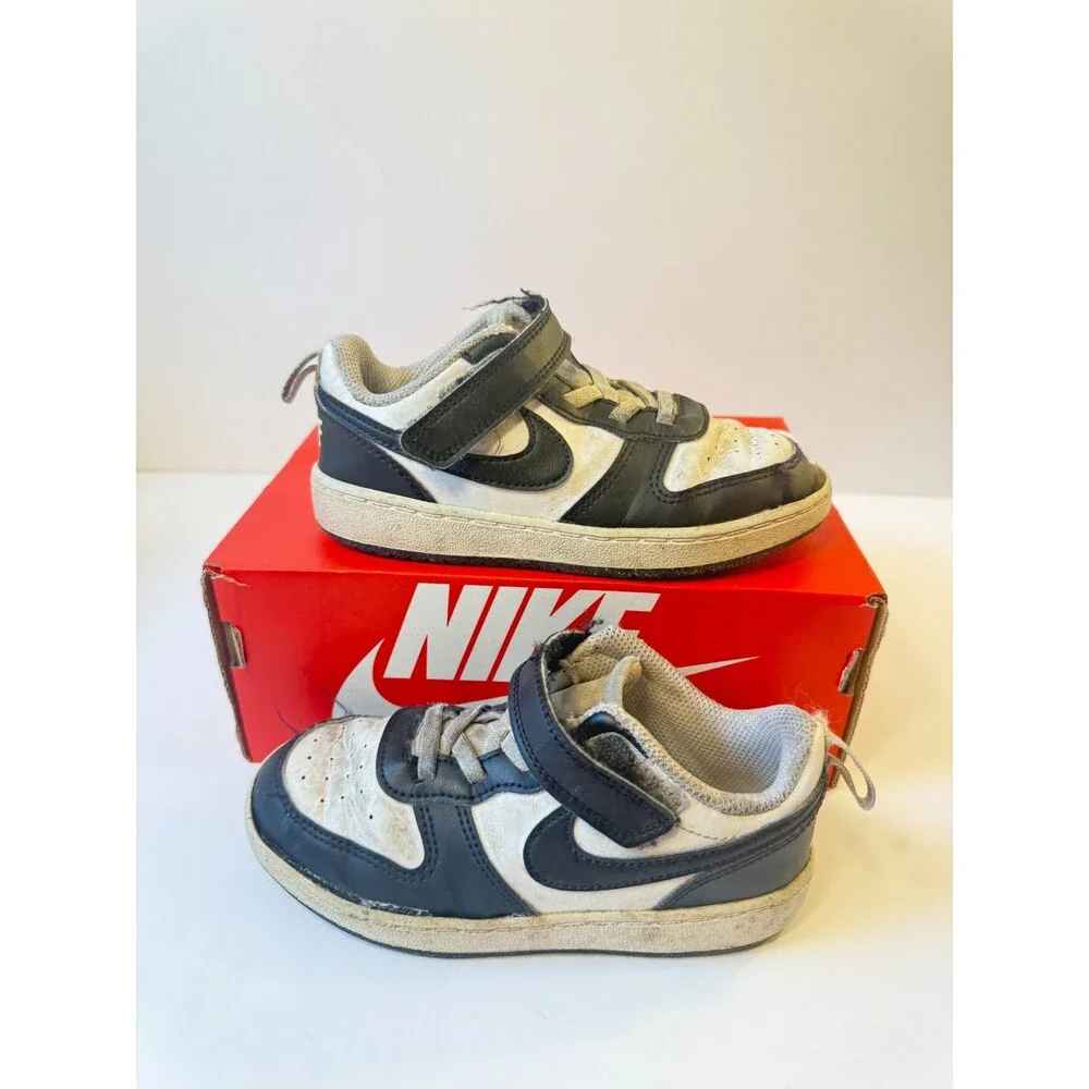 Nike Baby/Toddler Court Borough Low Recraft Shoes, White/Black, 10C